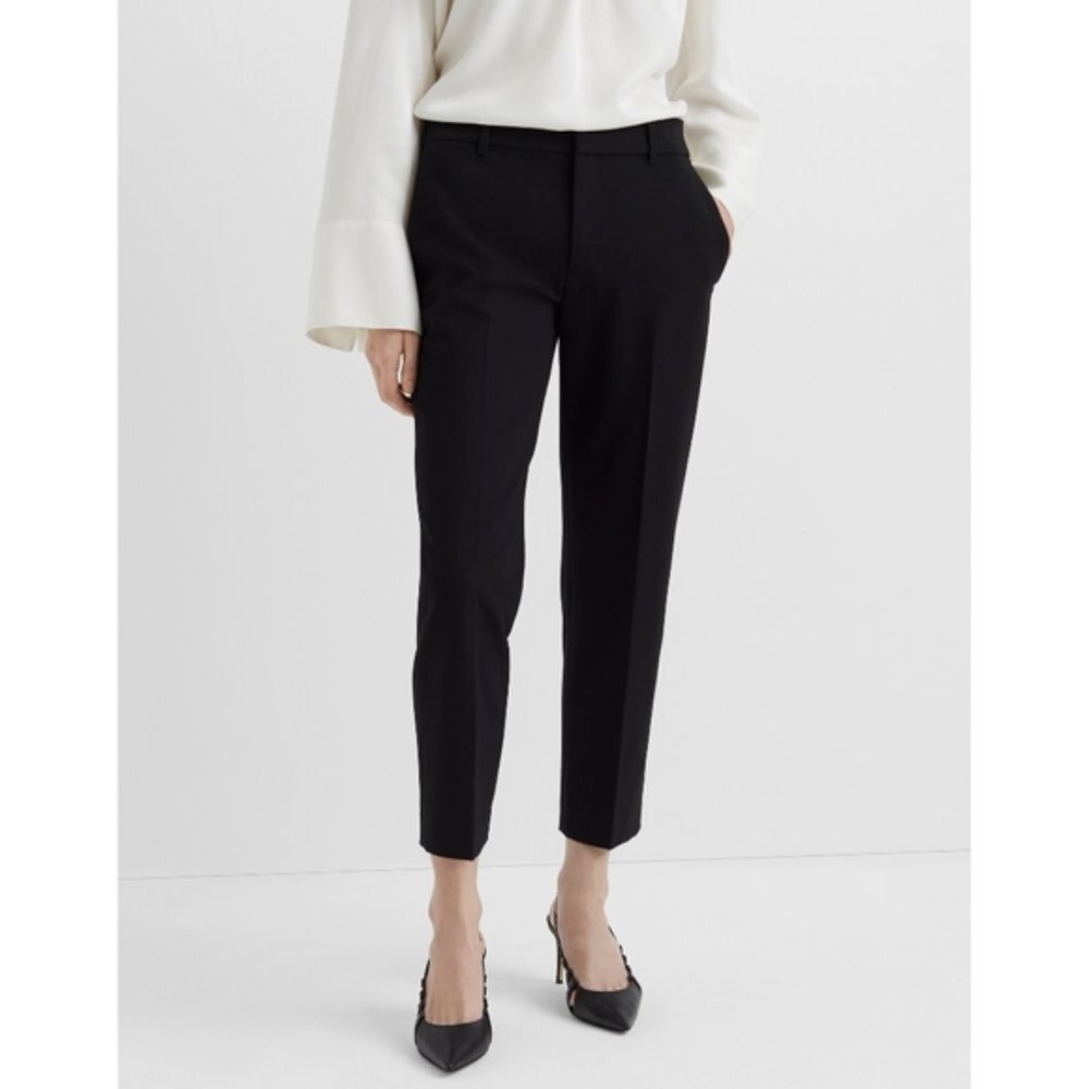 Black Club Monaco High-Waist Cropped Slim Fit Pants Slacks (NWT)
